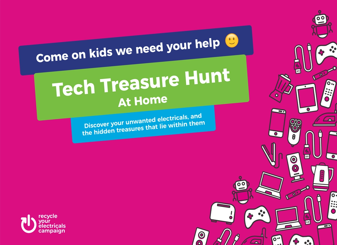 Tech Treasure Hunt Pink cover for Tech Treasure Hunt kids pack
