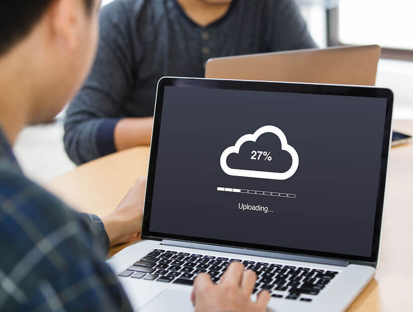 cloud storage displayed on laptop cloud storage displayed on laptop