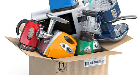 assorted kitchen gadgets ready to recycle