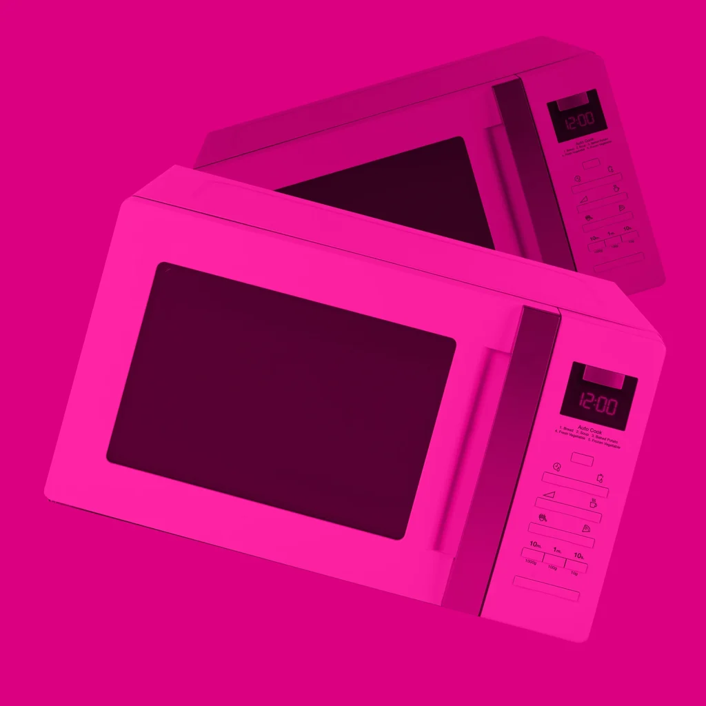microwave_shutterstock_361082744 Floating microwaves in a pink haze against a bright pink backdrop